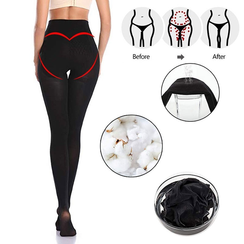 Women Shapewear Compression Leggings Leg Slimming Body Shaper Middle Waist Tummy Control Panties Thigh Sculpting Slimmer-3