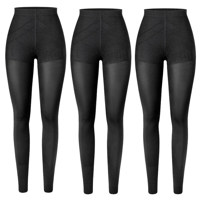 Women Shapewear Compression Leggings Leg Slimming Body Shaper Middle Waist Tummy Control Panties Thigh Sculpting Slimmer-5