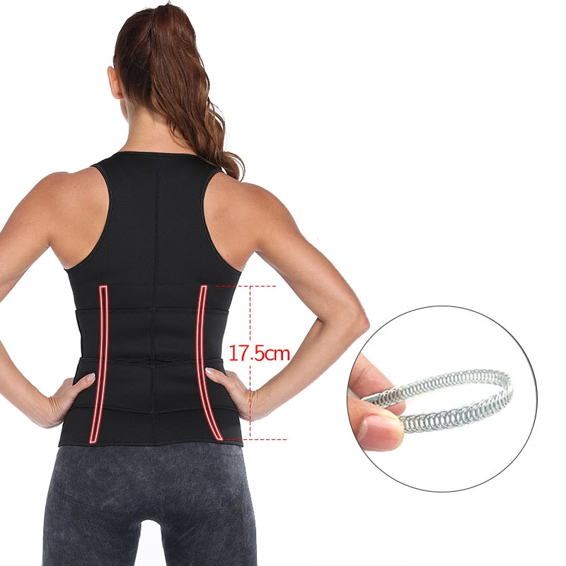 Womens Waist Trainer Corset Vest Sauna Sweat Suit Compression Shirt Slimming Body Shaper Workout Tank Tops Weight Loss Shapewear-1