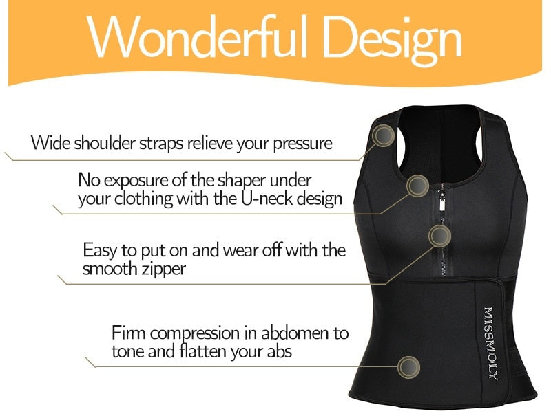 Women Slimming Body Shaper Waist Trainer Vest Compression Shirts Weight Loss Corset Sweat Sauna Suit Workout Tank Tops Shapewear-3